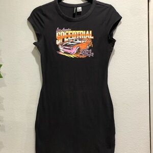 Black Graphic T-Shirt Dress